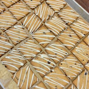 Cookies drizzled with glaze