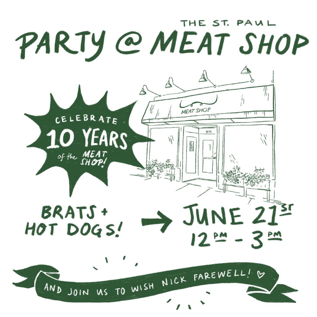 10 year meat shop party square