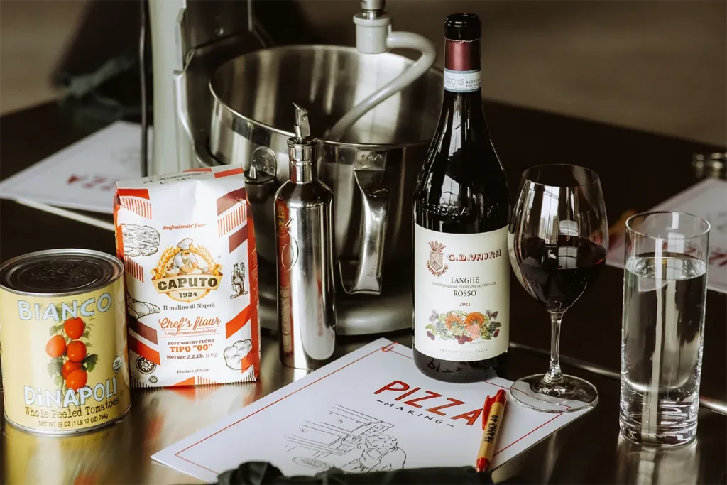 ingredients and instructions for pizza making class