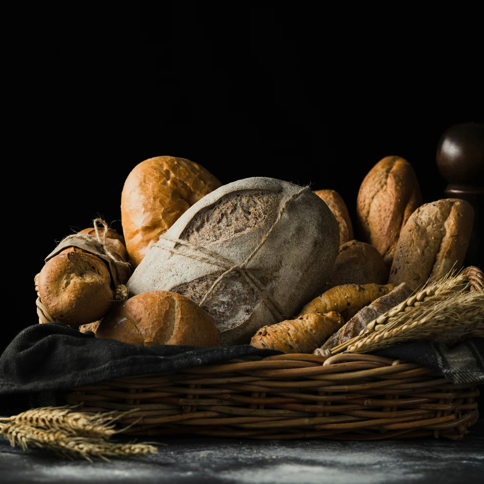 pile of sourdough bread in a basket