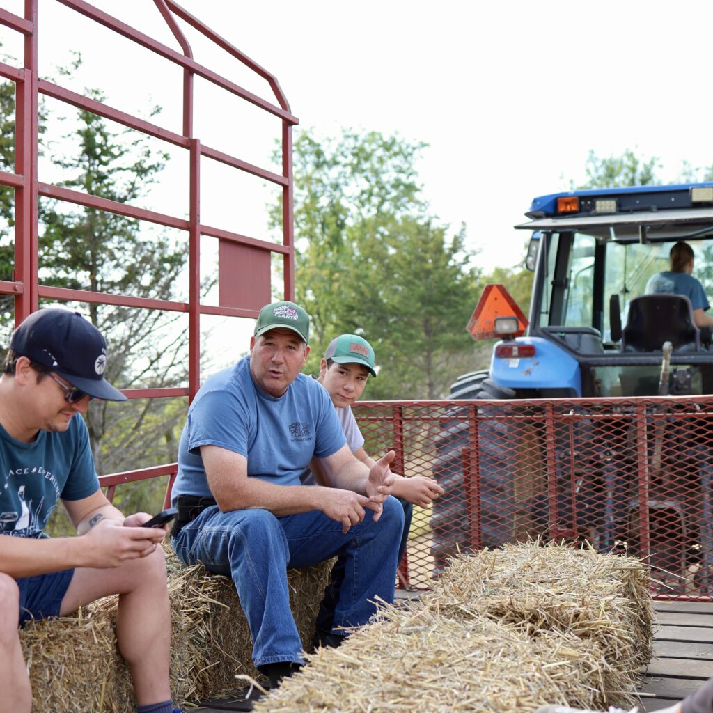 Eric & his son show us around the farm on a tractor ride!