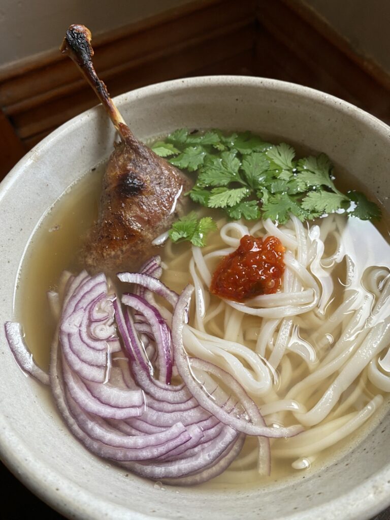 pho ga with duck confit