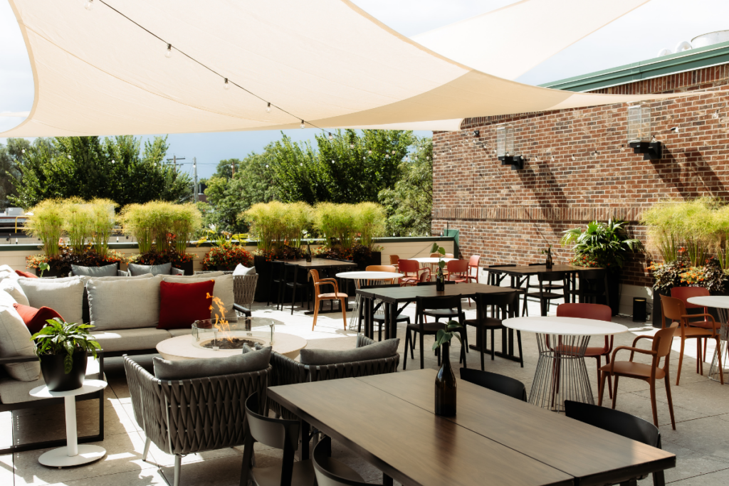 View of the rooftop patio