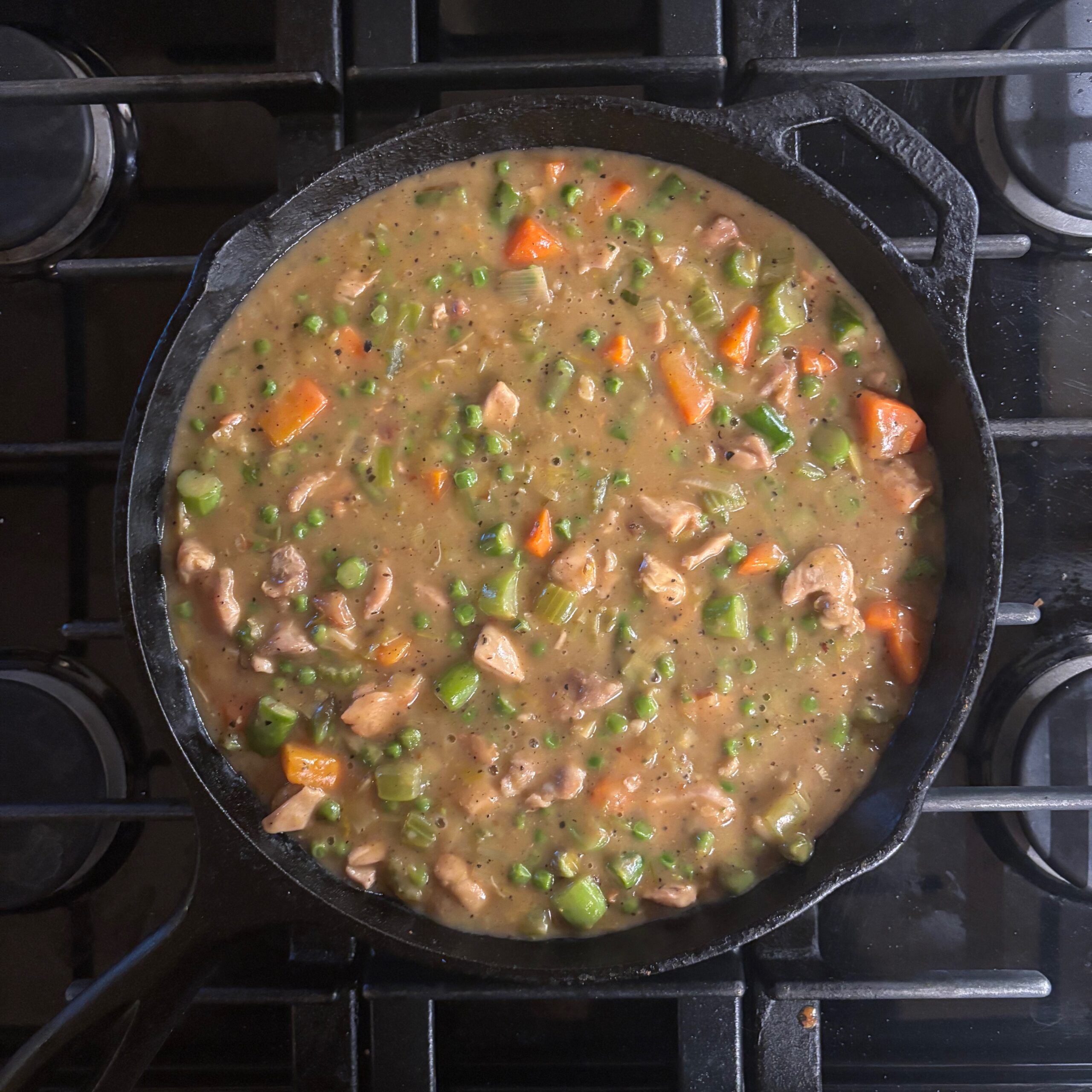 pot pie mixture finished in pan