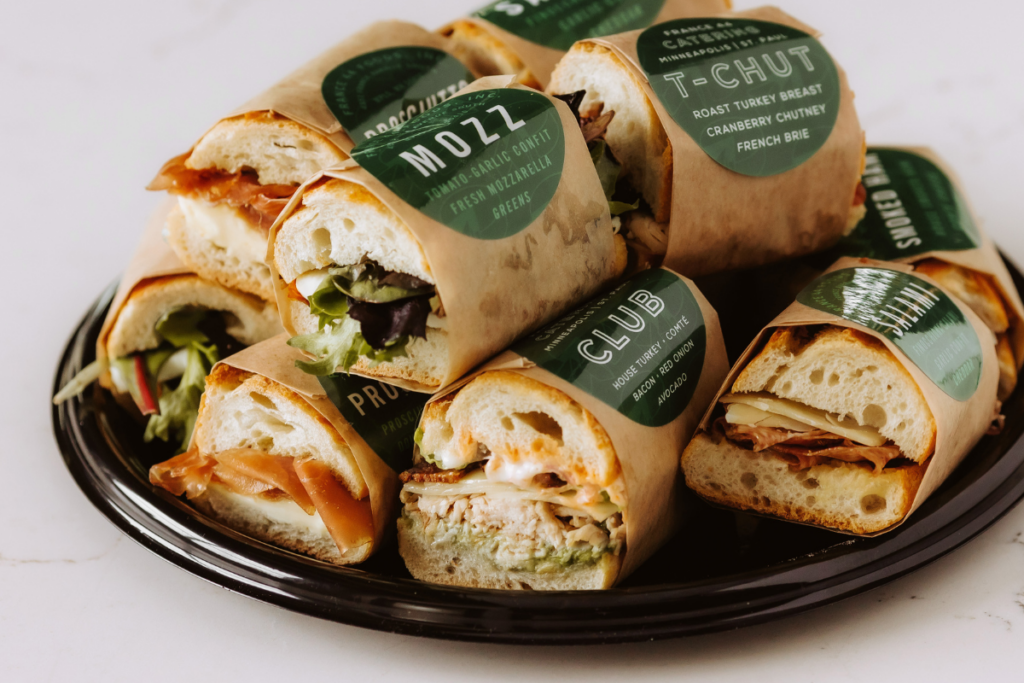 Sandwich platter on a white background