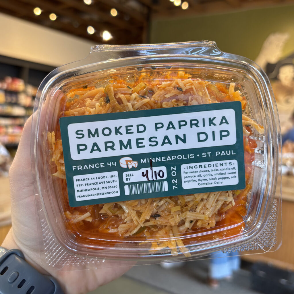 container of paprika parmesan dip