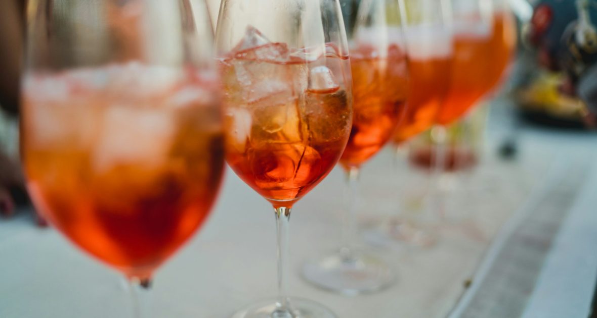 Line of aperol spritzes